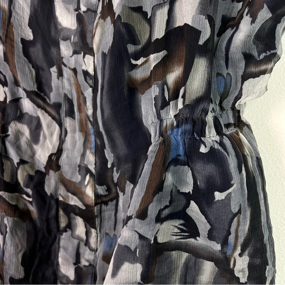 Sundance 100% Silk Blouse Top Size Medium Contemporary Geometric Print Artsy - Picture 8 of 14